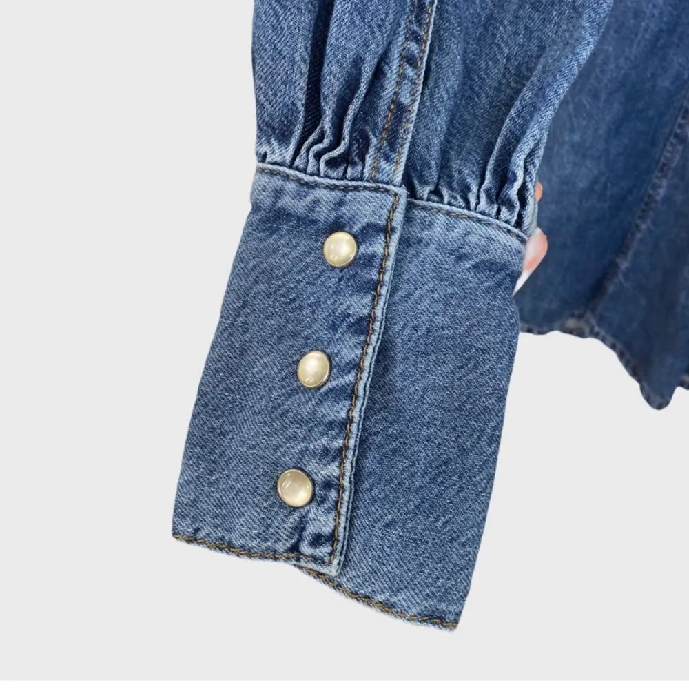 GANNI NWT Denim Western dress size 2 - Image 6