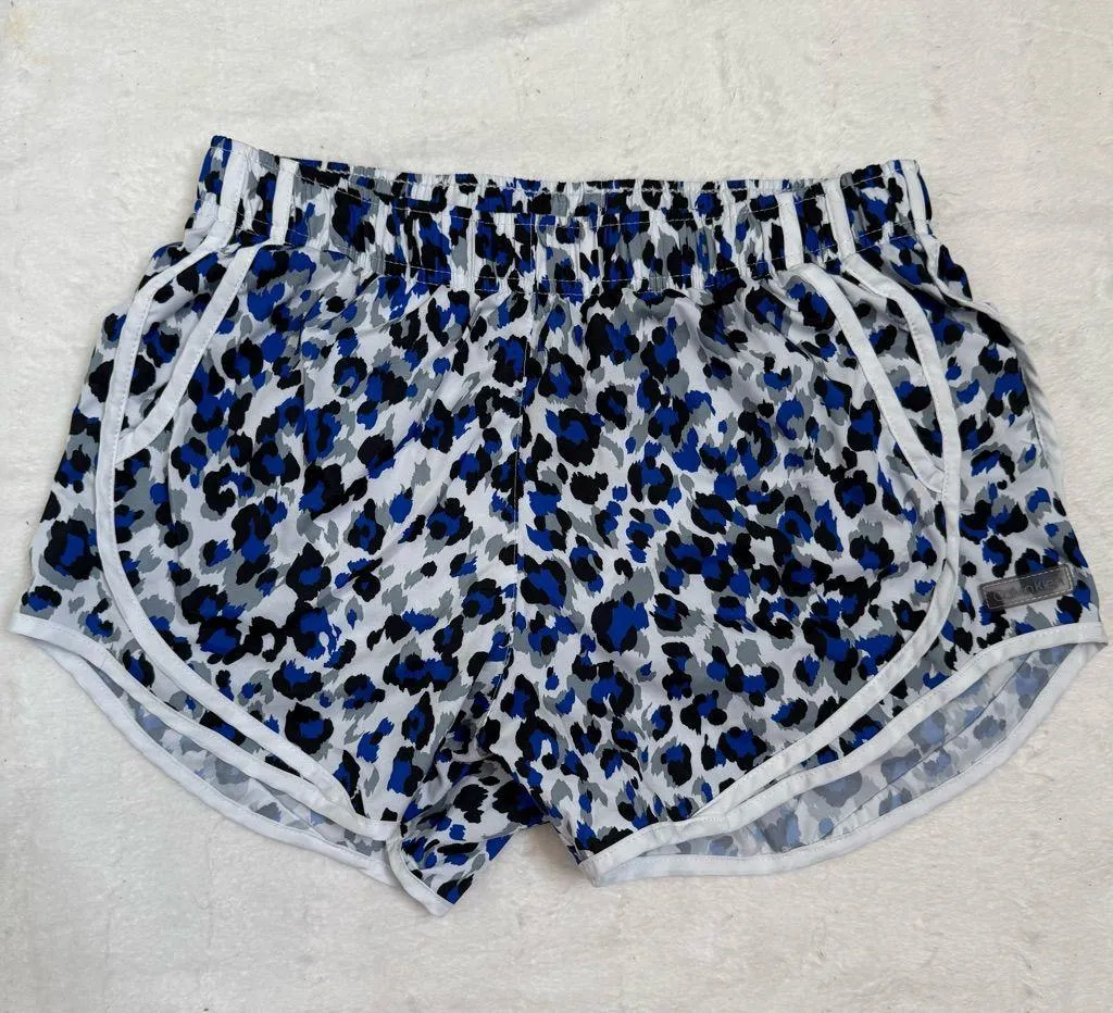 Calvin Klein Women’s Small Shorts Blue Leopard Print Y2K Athleisure Running - Image 5