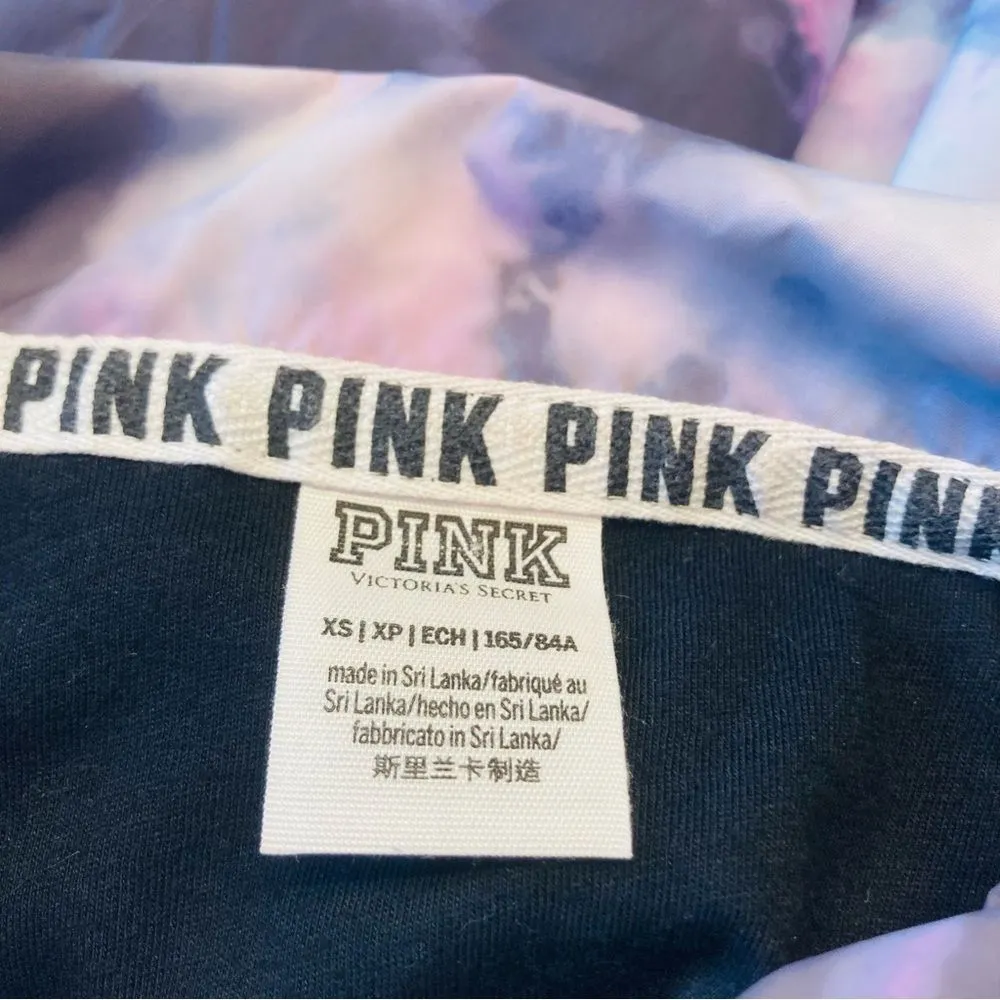 Victoria's Secret Pink Windbreaker Snap Button Coat Jacket Tye Dye Purple Sz XS‎ - Image 5