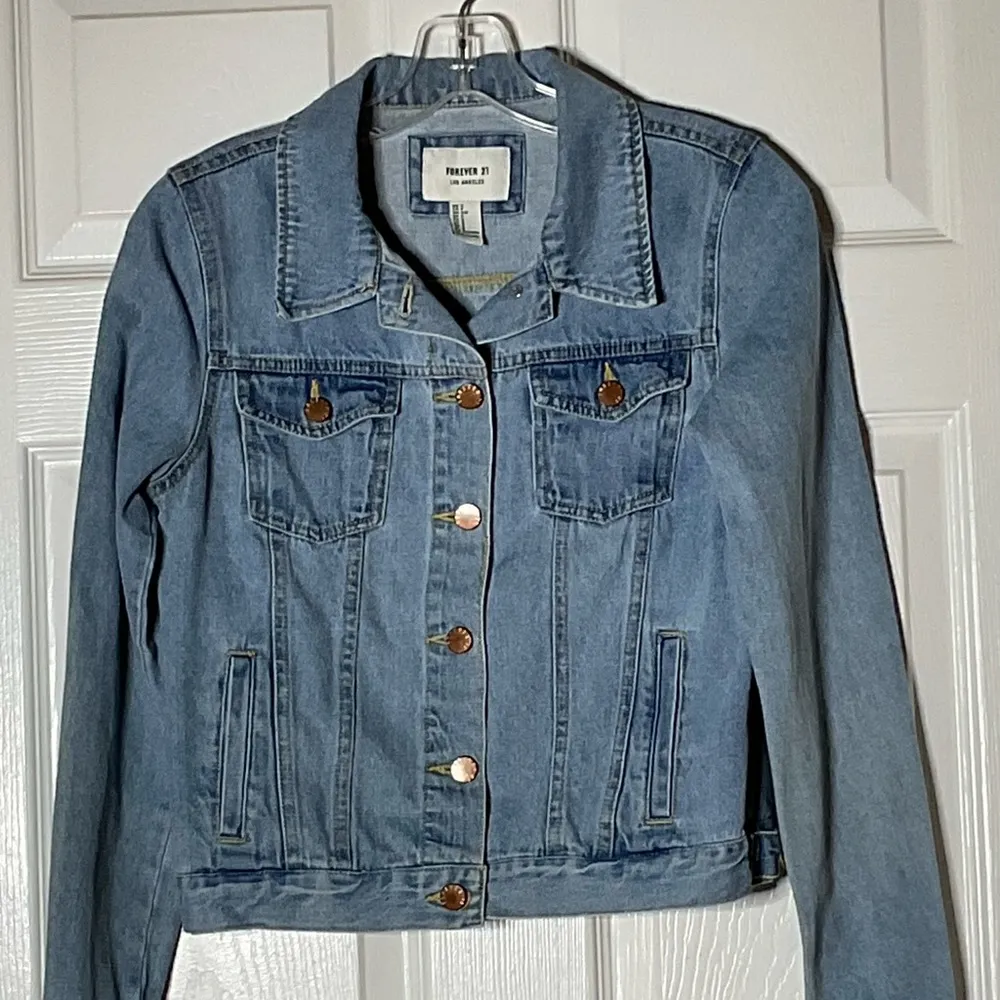 Blue Denim Jacket Womens Small 100% Cotton - EUC - Image 2
