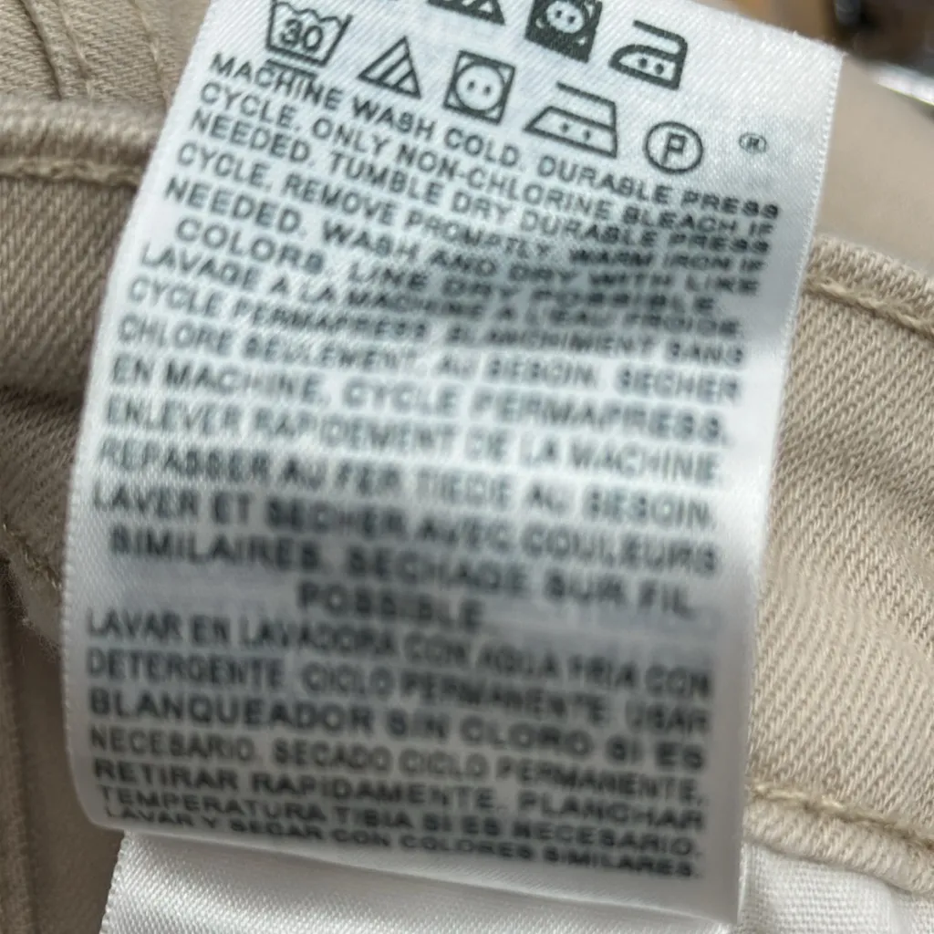 Denizen Levis Stretch Denim Khaki Cropped Cuffed Capri Mid Rise Jeans Womens 10 - Image 9