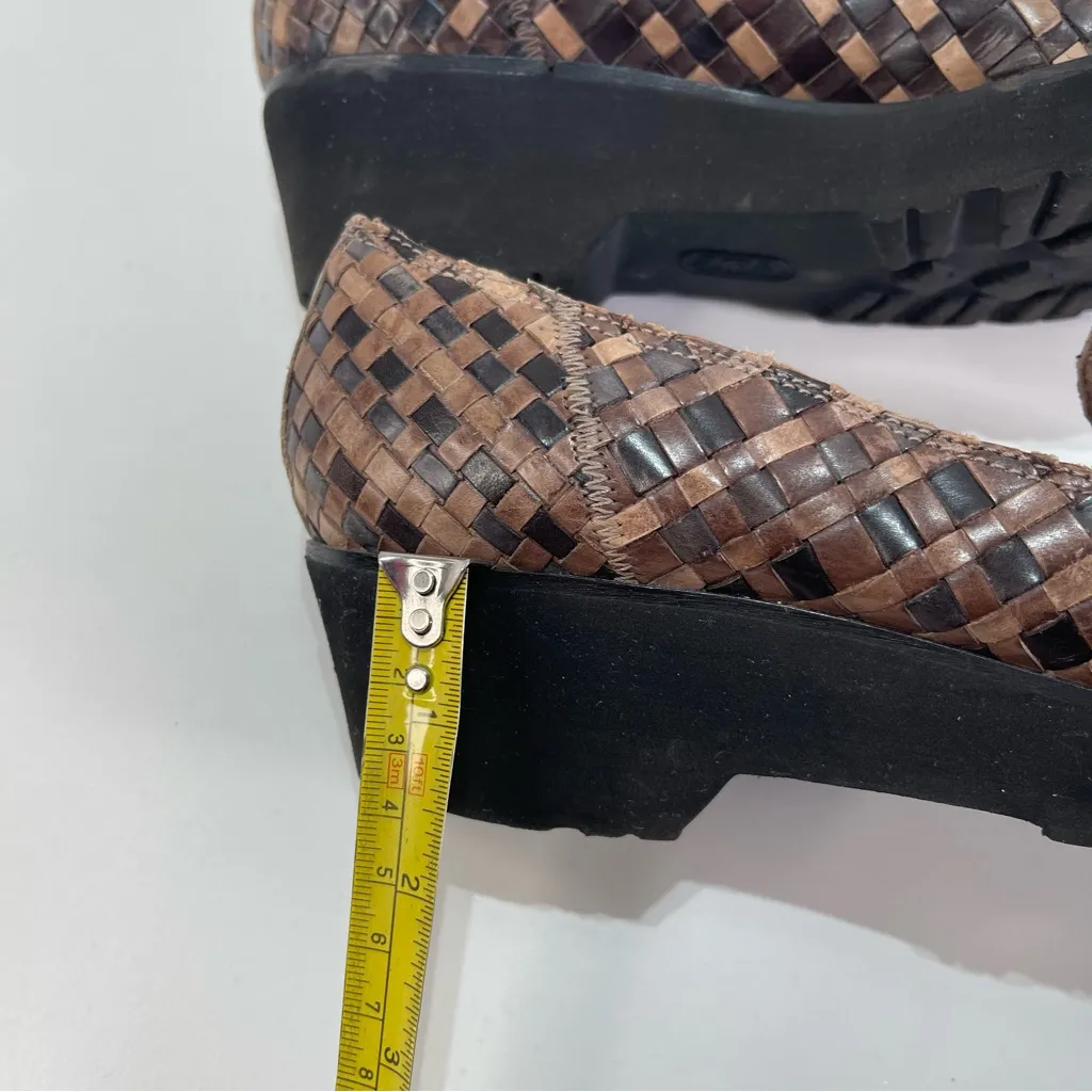 Sesto Meucci Woven Leather Loafers Women Shoes 7.5 Cottage Core Preppy Bohoemian Brown - Image 5