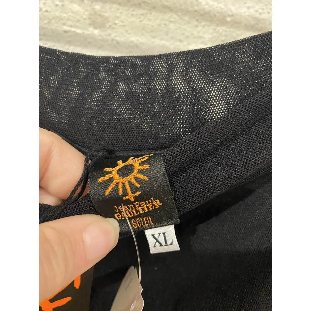 Jean Paul Gaultier Soleil Skirt Womens XL Black Ruffle Tiered Mesh Pencil Sheer - Image 2