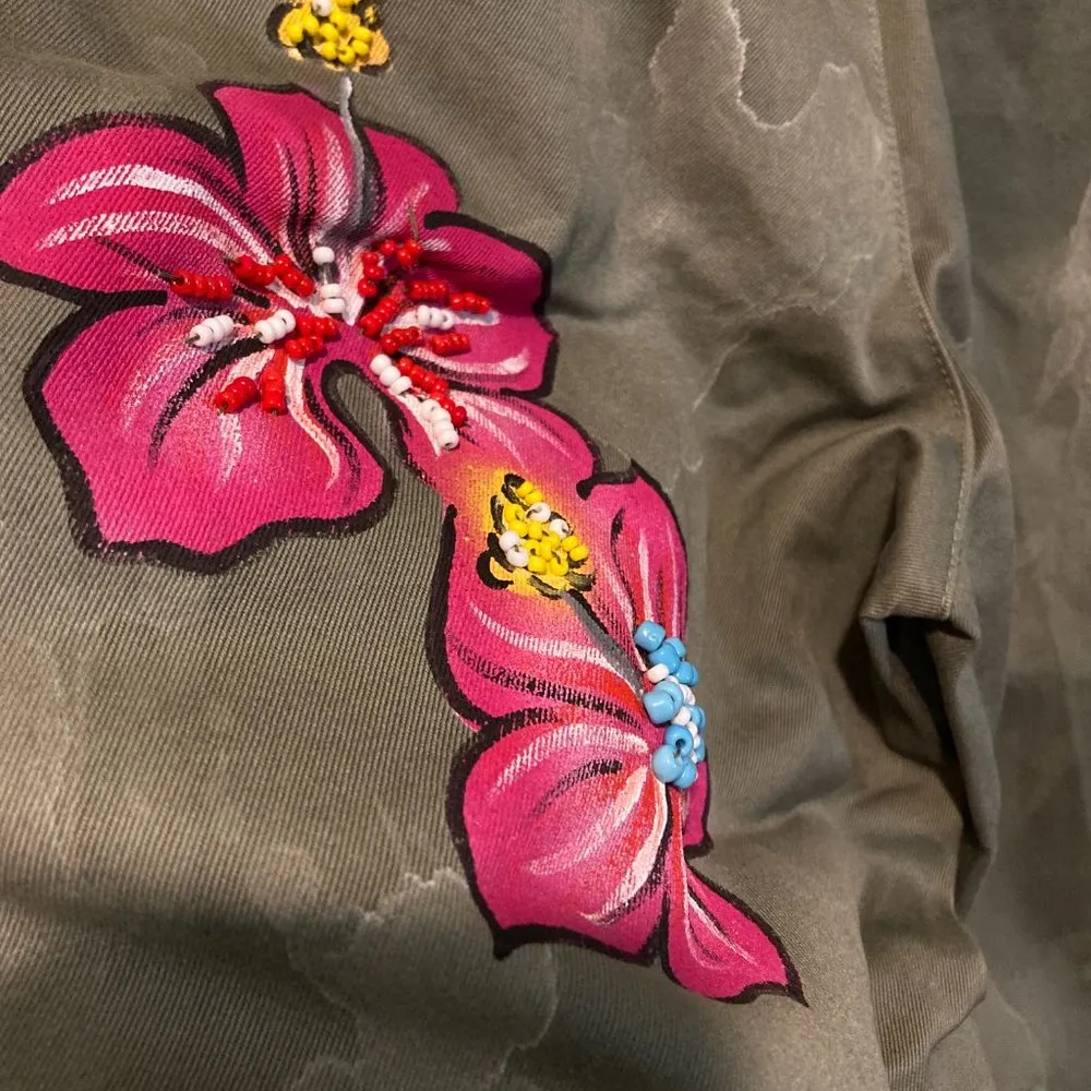 The Editor women's size 48 IT painted flower no - Image 5