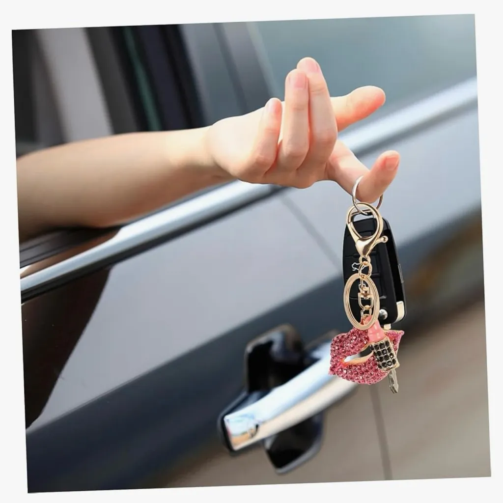 Glamorous Pink lipstick Keychain Purse Charm for Handbag Zinc Alloy NEW! - Image 4