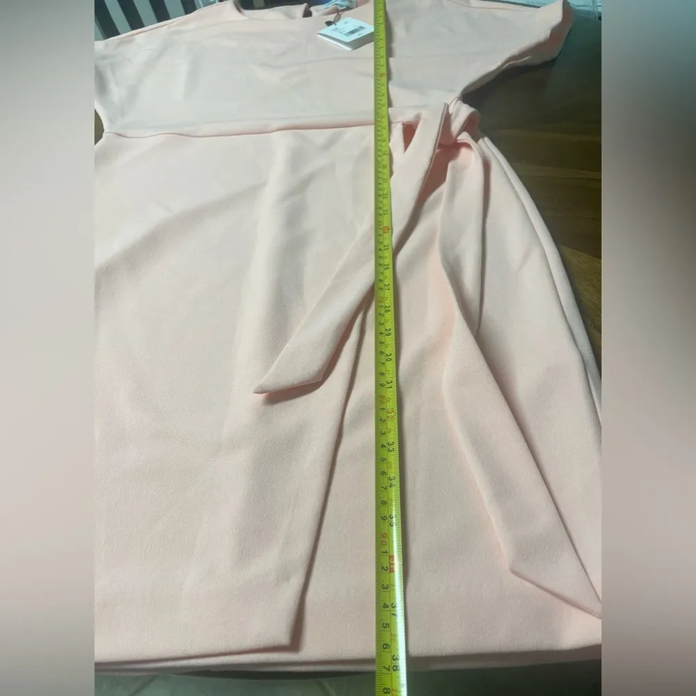 Gibson Latimer Truly Peach Faux Wrap Knee Length Dress Size Large NWT - Image 4