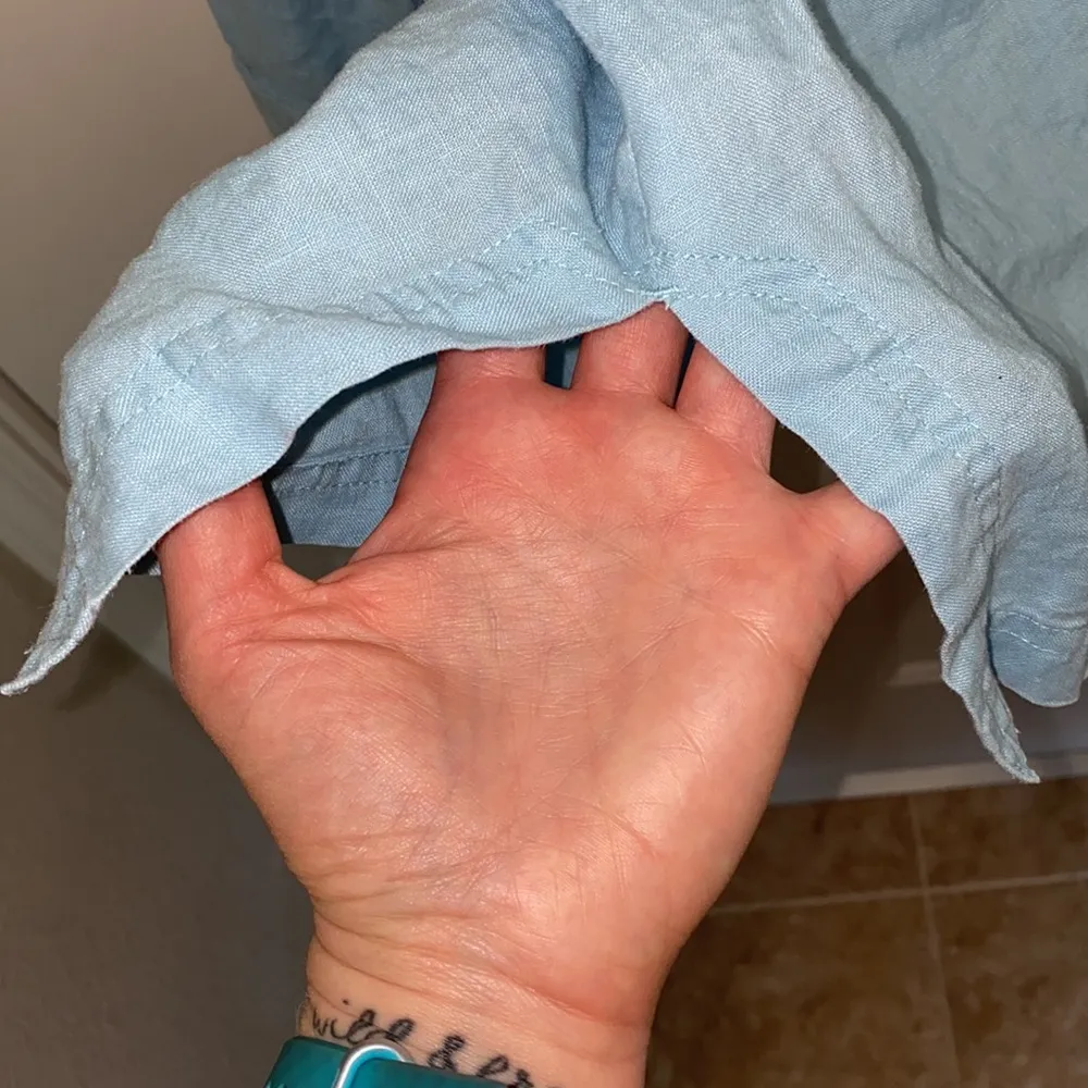 Sigrid Olsen Women’s Blue Button Down Linen Shirt Sz M GUC Comfy Lightweight - Image 87