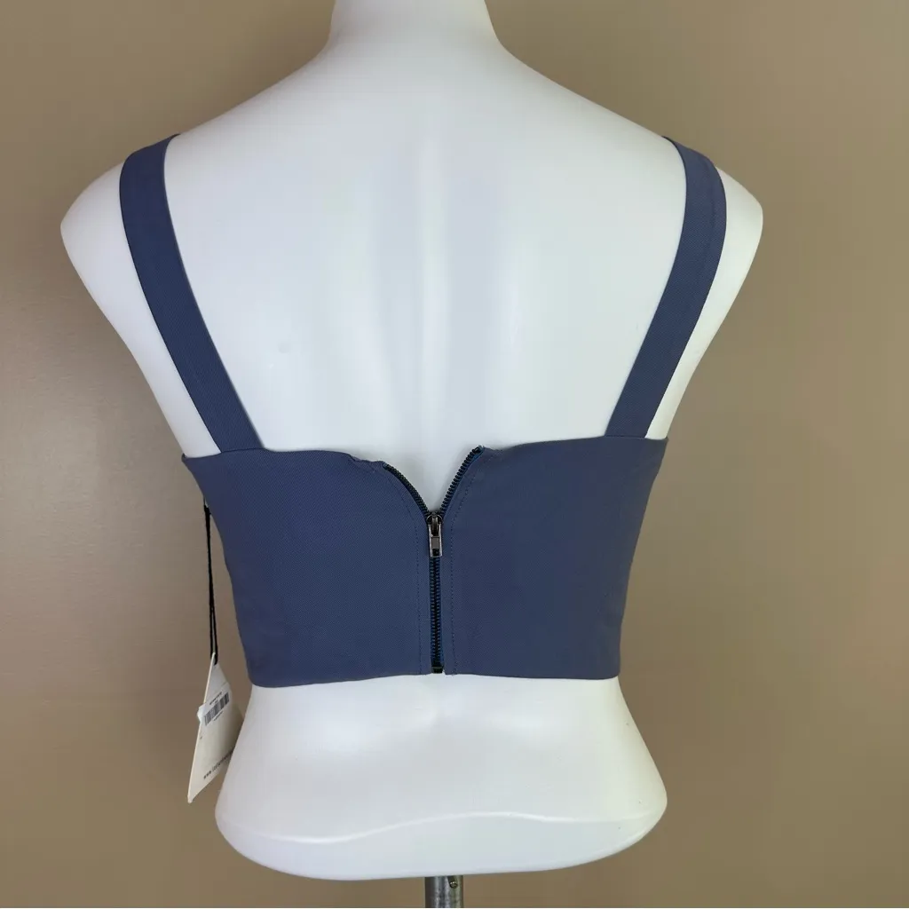 Lost + Wander Blue Sail Away Retro Crop Top Small Boho Preppy Nautical - Image 6