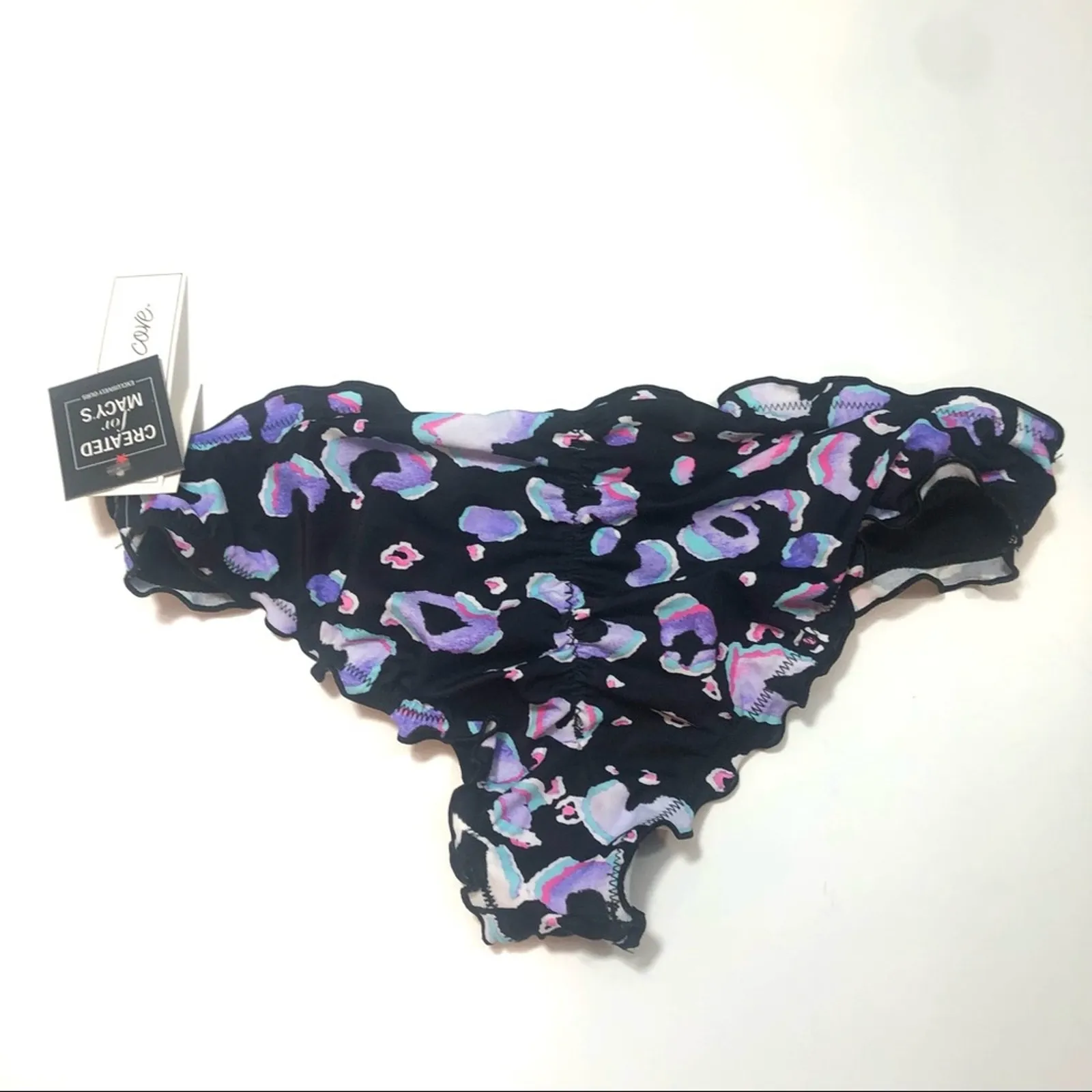 Salt + Cove Animal Ruffled Bikini Swim Bottom Black Size M - Image 5