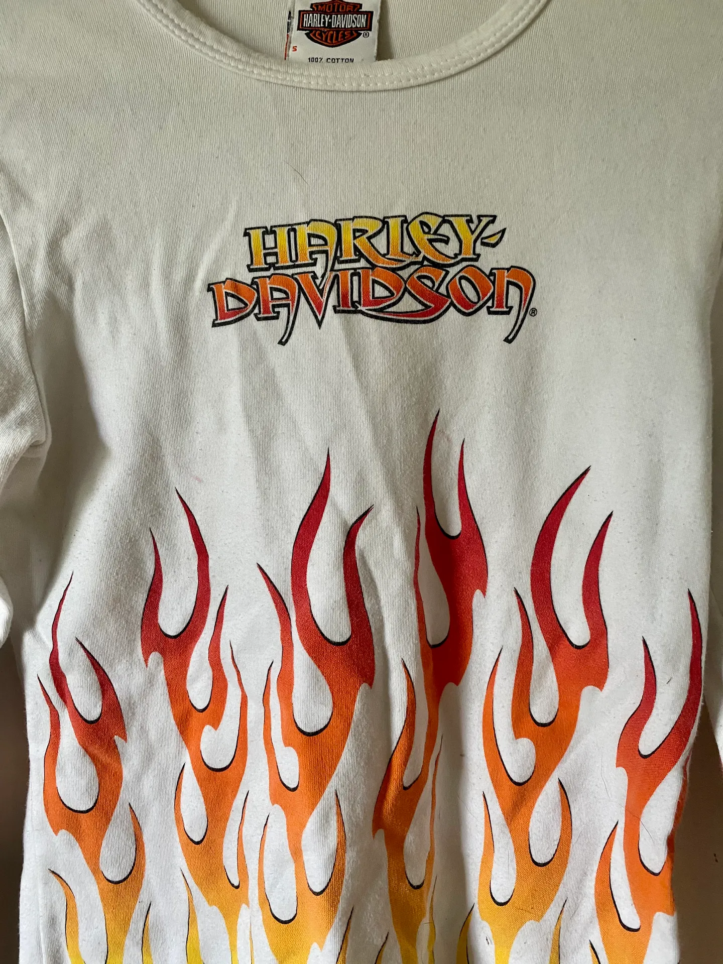 Harley Davidson Vintage Long Sleeve Flames - Image 3