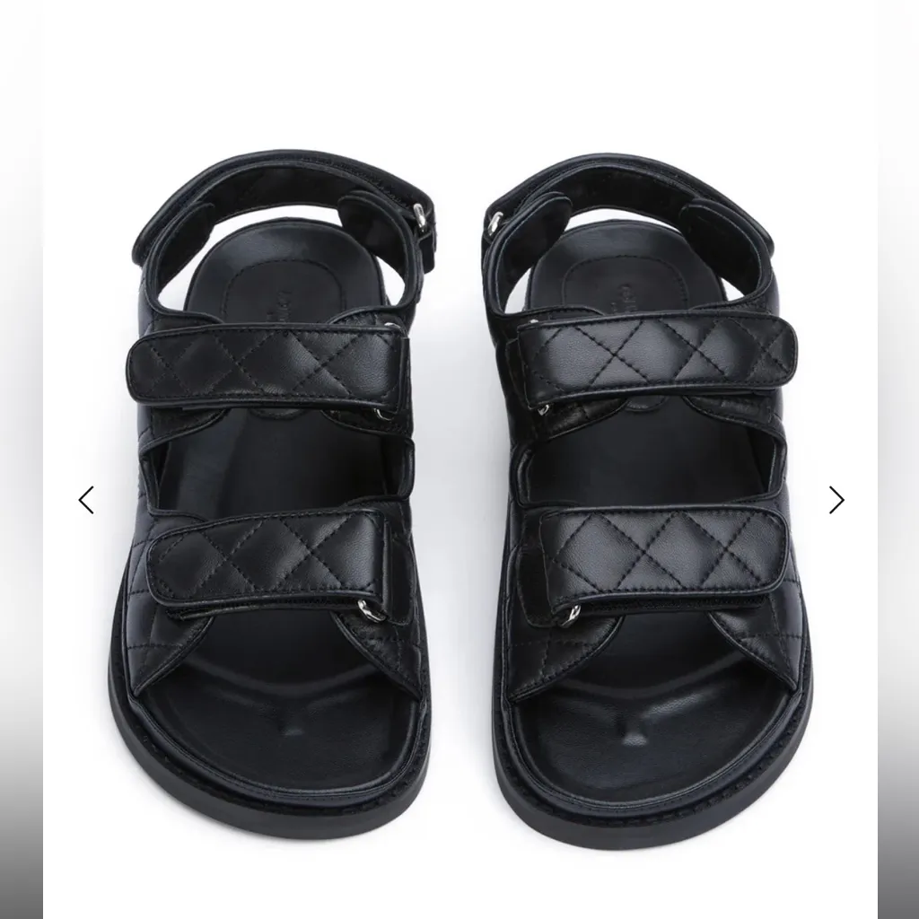 Tony Bianco‎ Leather Black Quilted Women's Sandals HIRANNI BLACK SHEEP NAPPA 38 - Image 3