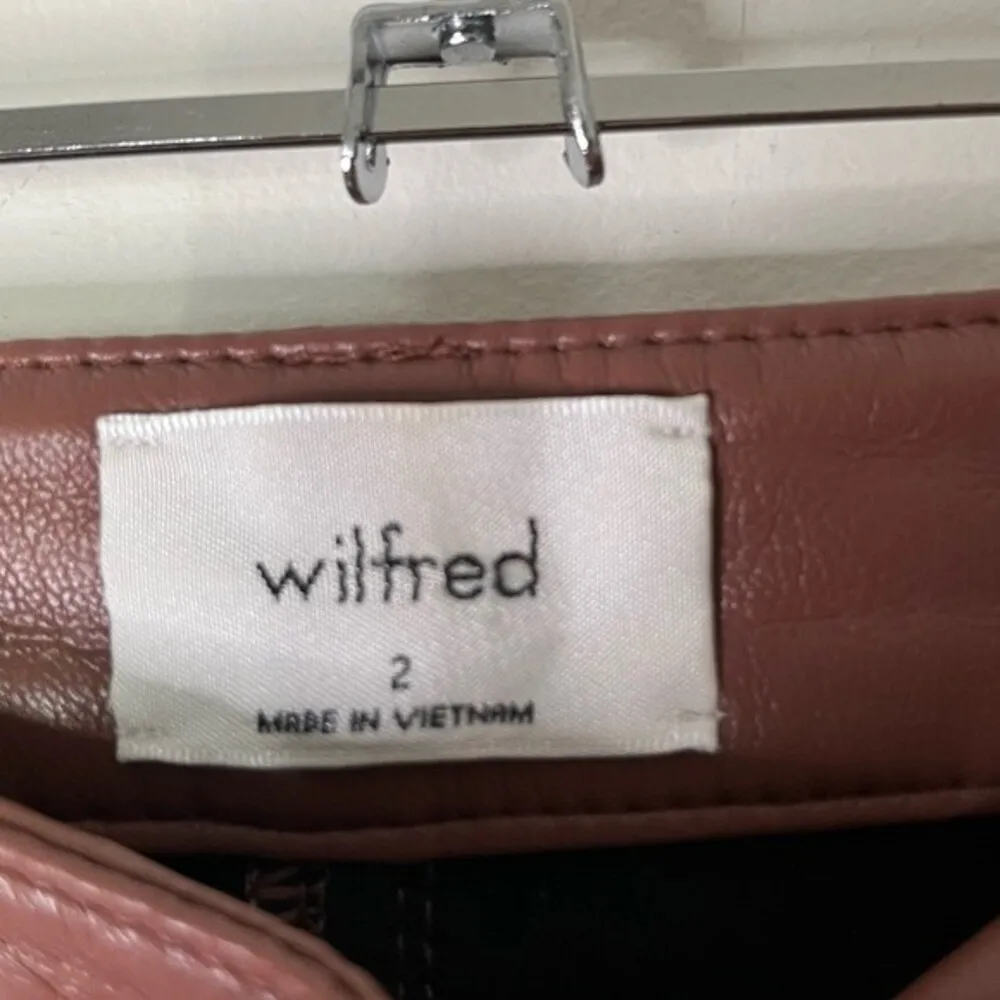 Aritizia Wilfred Melina Vegan Leather Pants In Cognac Brown Women’s Size 2 - Image 13