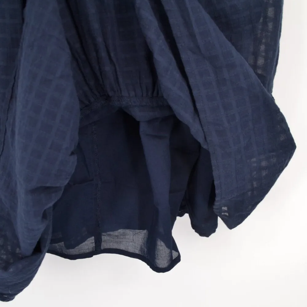 Banana Republic Check Tiered Maxi Dress Blue XS Sleeveless Cotton Gauze Plaid - Image 5