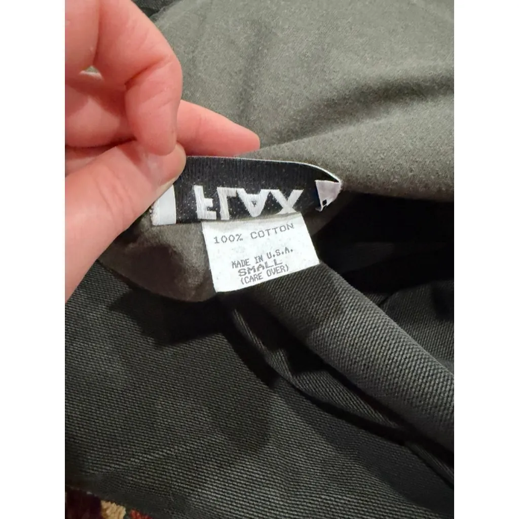 Womens Vintage FLAX Green Corduroy Pull On Midi Skirt Waist USA Made Small - Image 6