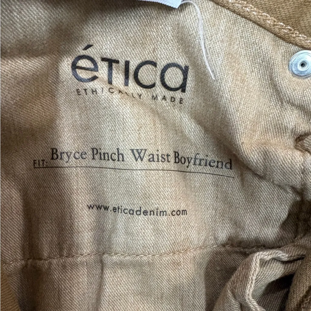 Etica Brown Bryce Pinch Waist Boyfriend Pants Size 30 Boyfriend Jeans in Tan - Image 9