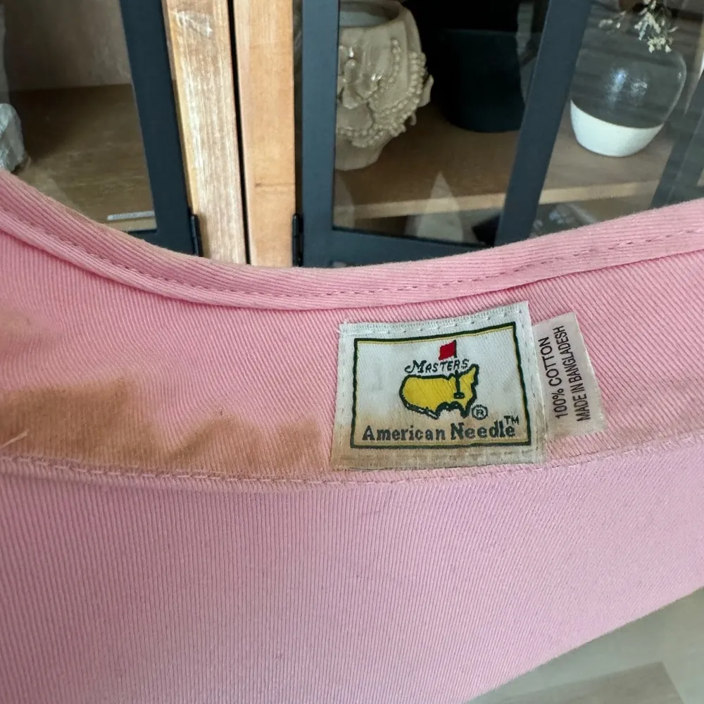 Masters Visor adjustable embroidered logo Augusta retro hat golf performance Pink - Image 7