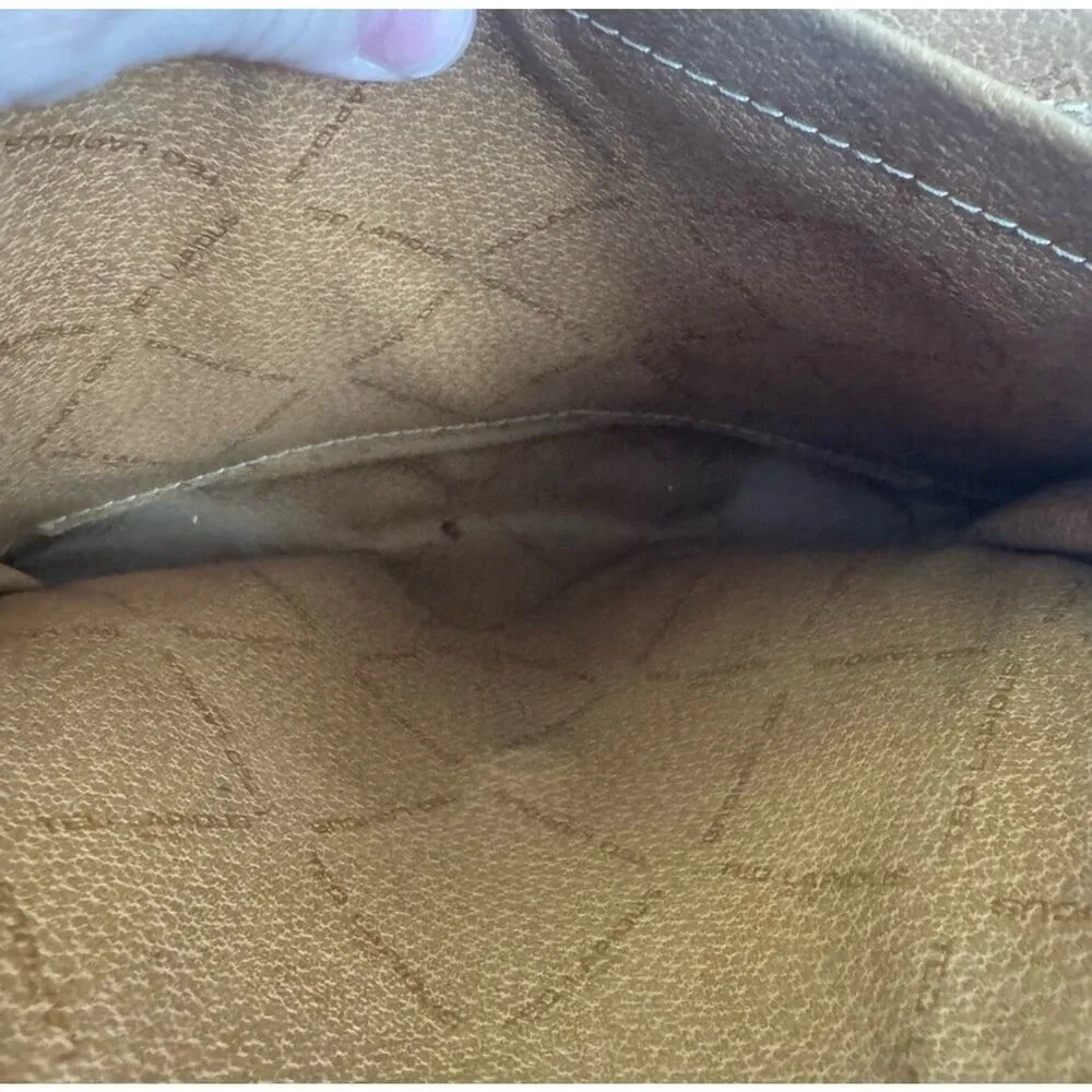 70s Vintage Original Ted Lapidus adjustable strap purse Brown - Image 7