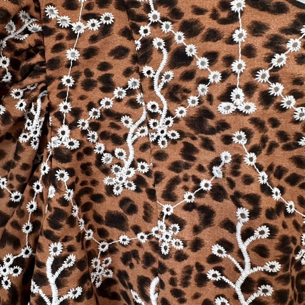 Brown Black White Eyelet Skirt and Top Set SZ Small - Image 9