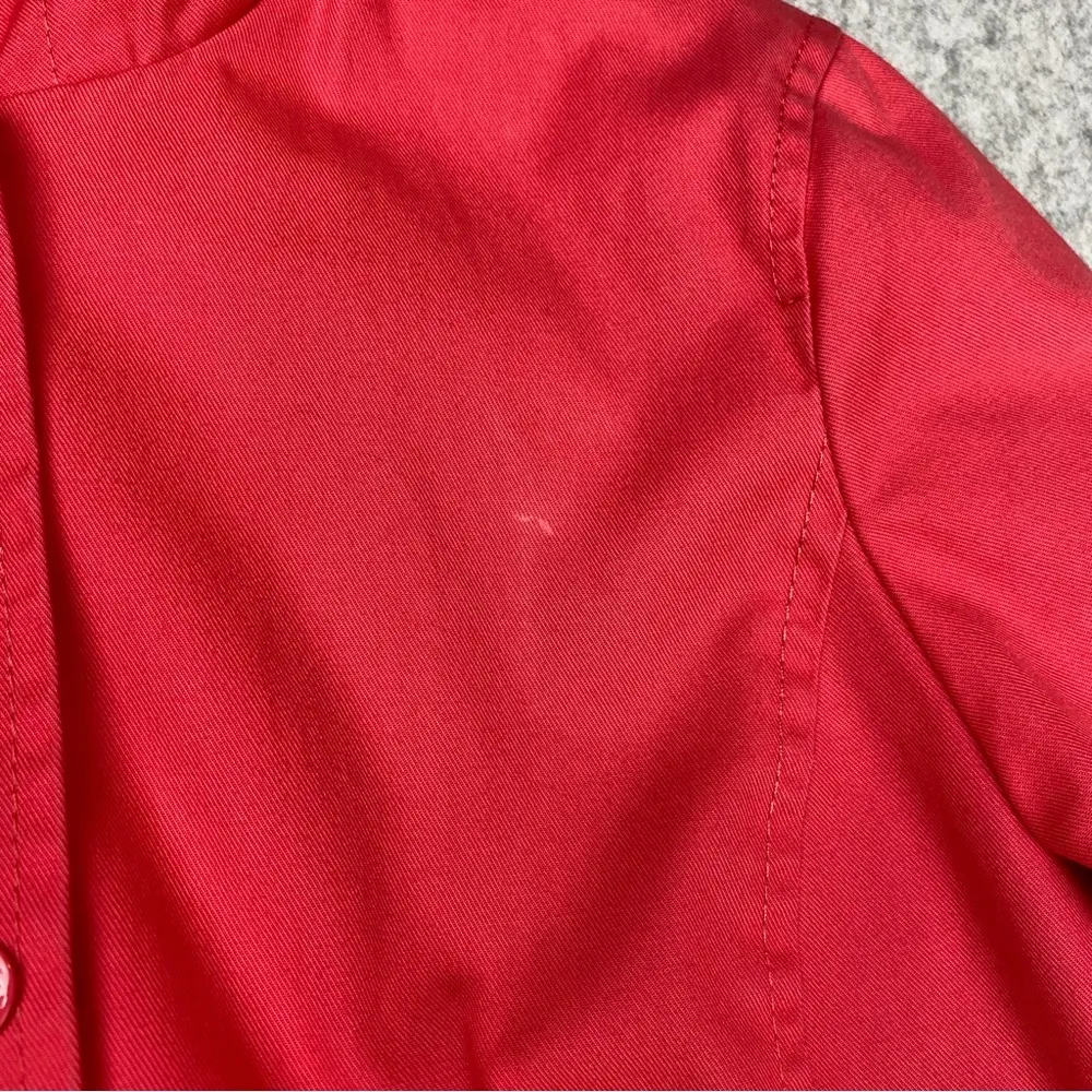 Talbots Petites Coral Pink Hooded Rain Jacket Coat Full Zip Pockets Lined - Image 4
