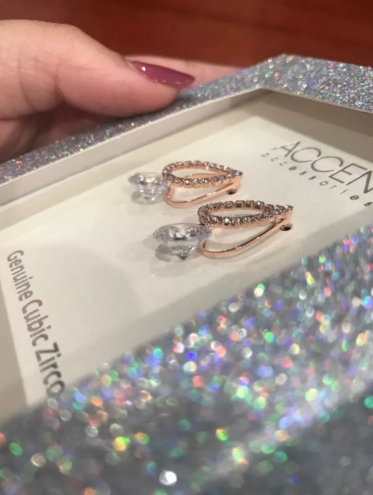 Accent - Sparkly Tear Drop Earrings - NIB - Image 4