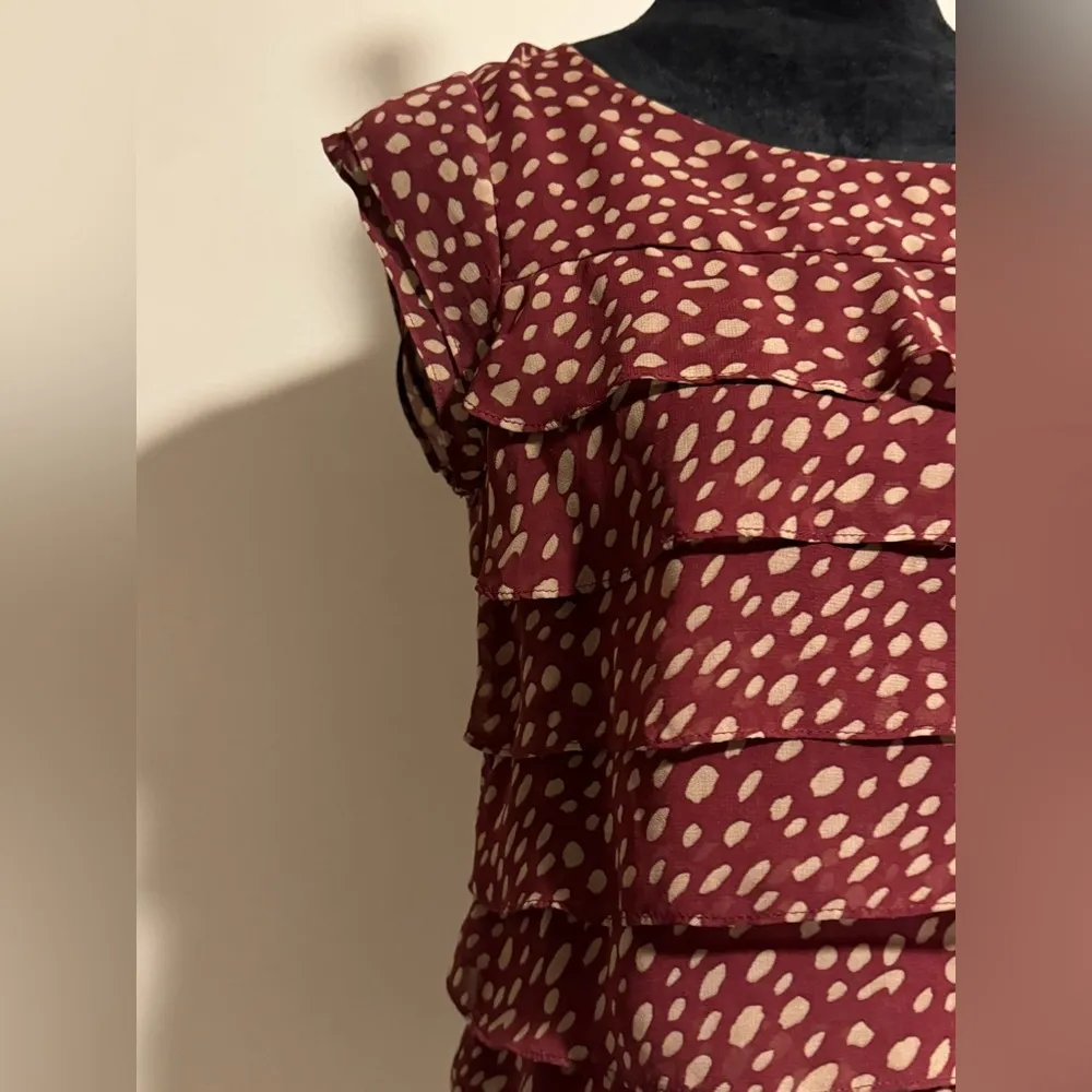 EUC MM Couture by Miss Me Red Ruffle Sleeveless Blouse size small - Image 2