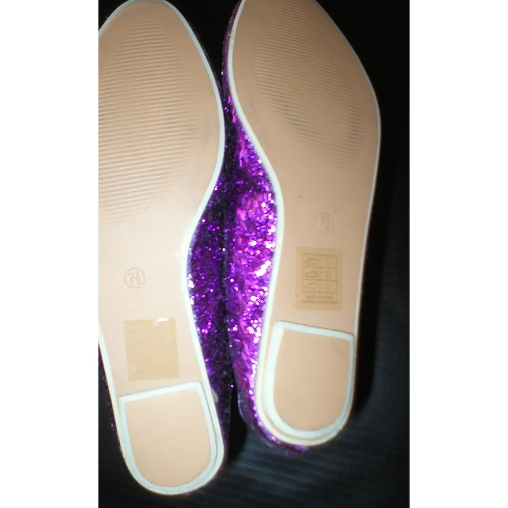 New $270 Womens Theory Flats Shoes 7.5 Shiny Pink Lot Kimchi Blue Sequin… - Image 5