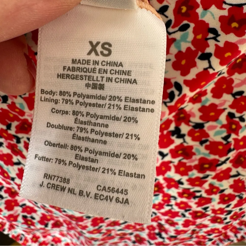 J. Crew Floral Print Bikini High Waist Bottoms & Ruffle‎ on Top Bottom-XS Top-M - Image 8