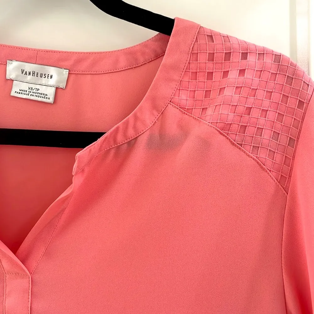 Van Heusen peach top with roll tab full sleeves - Image 2