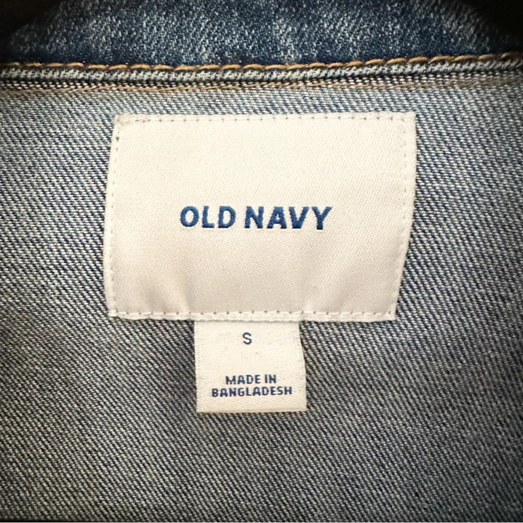 Old Navy Denim Jean Jacket Trucker Classic Blue Sz Small - Image 5