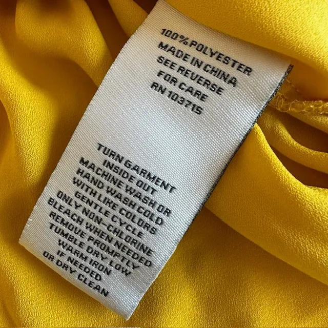 Nanette Lepore Smocked Peplum Top‎ Ruffle Square Neck Yellow Blouse Size XS - Image 14