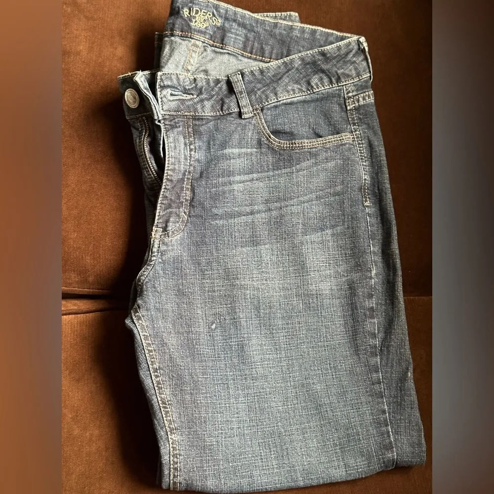 Blue Lee Rider Wide Leg Jeans Mid Rise Sz 16 P - Image 7