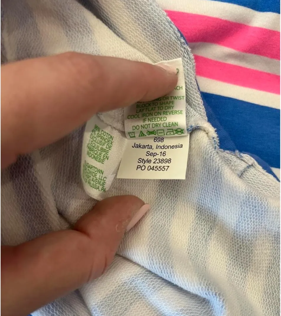 Lilly Pulitzer Lena Lapis Blue Tiki Stripe Terry Dress Small - Image 10