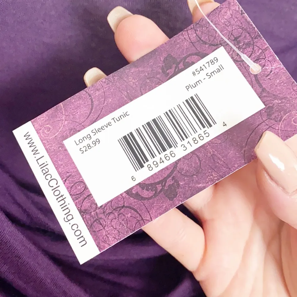 Lilac Deep Cowl Neck Purple Plum Long Sleeve Tunic - Image 5