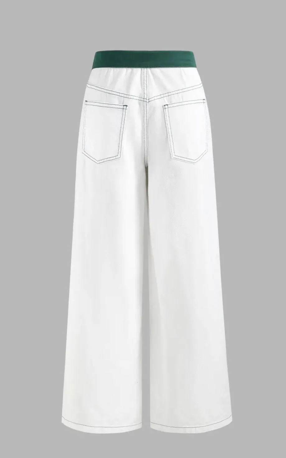 Cider White & Green Flare Pants - Image 3