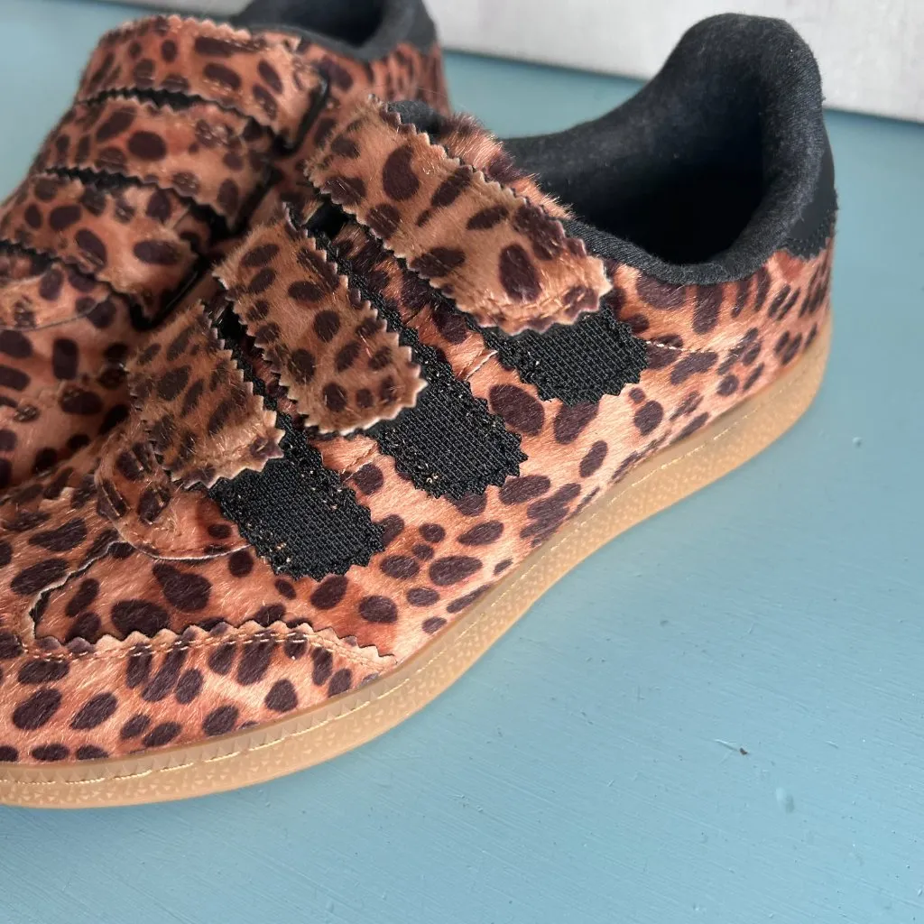 Camila Coelho Bastion Leopard Velcro Closure Sneakers Size 6.5 Vegan Pony Hair - Image 6