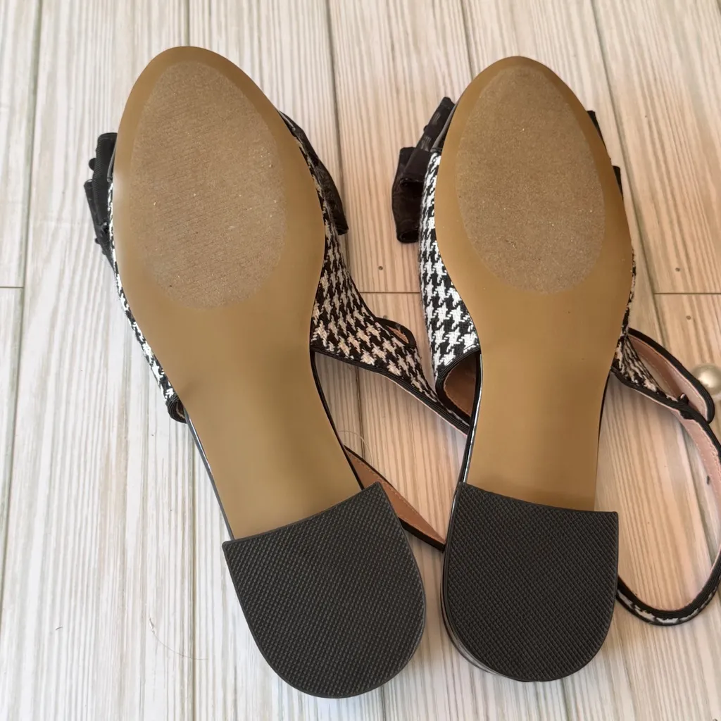 Betsey Johnson LIVY HOUNDSTOOTH Mary Jane Women's Flats Bow and Pearl Detail 7.5 - Image 6