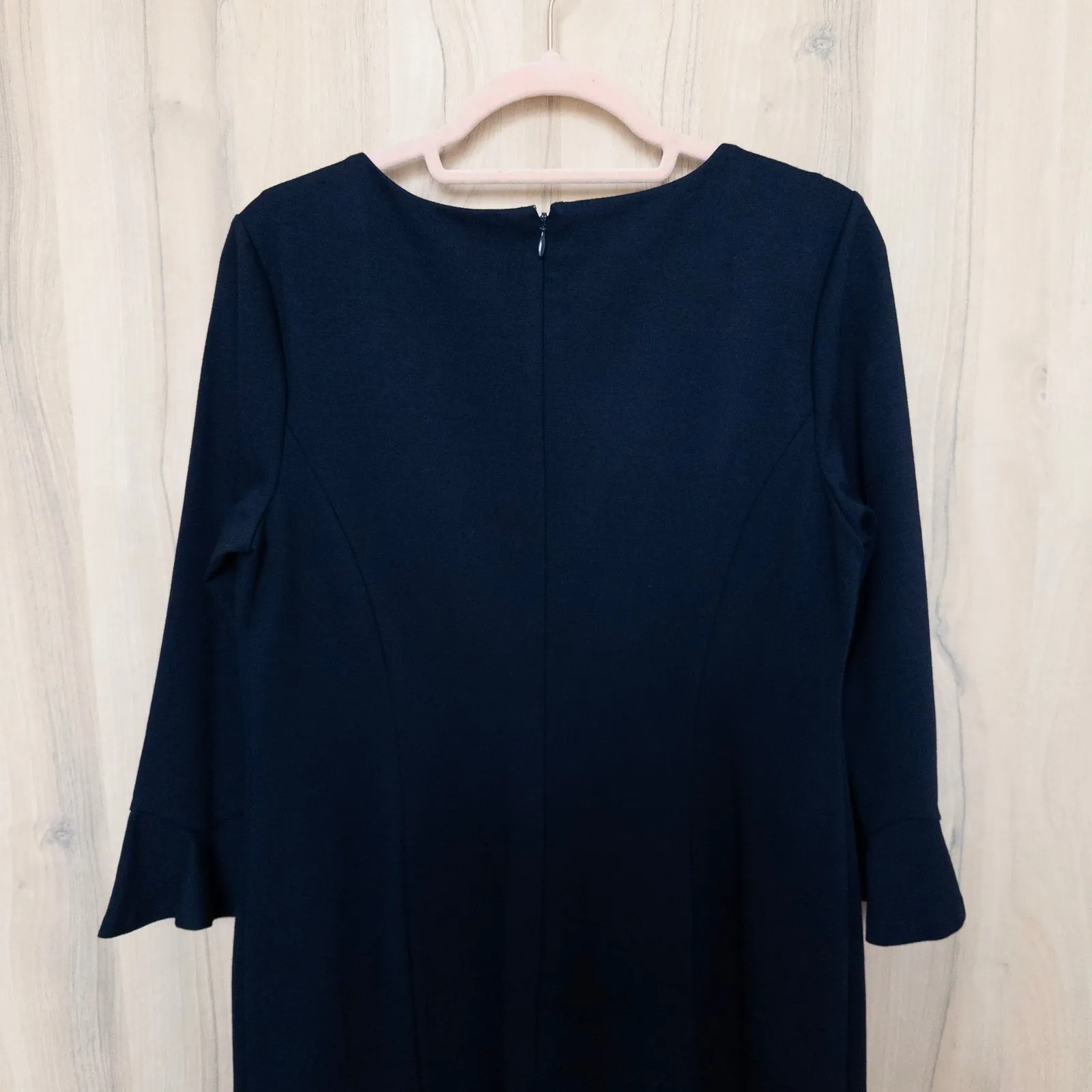 Talbots Womens Dress Size 8 Navy Blue 3/4 Sleeve Ruffle Hem Career Classic Chic - Image 7
