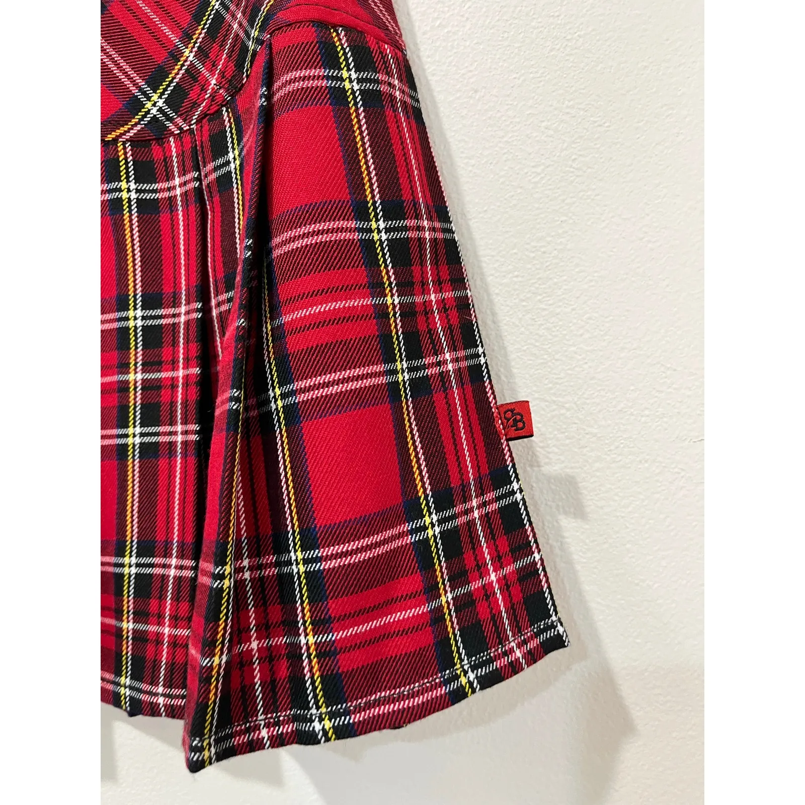 Royal Bones By Daang Red Plaid Dark Academia Grunge Mini Skirt Y2K Alt Size M - Image 4