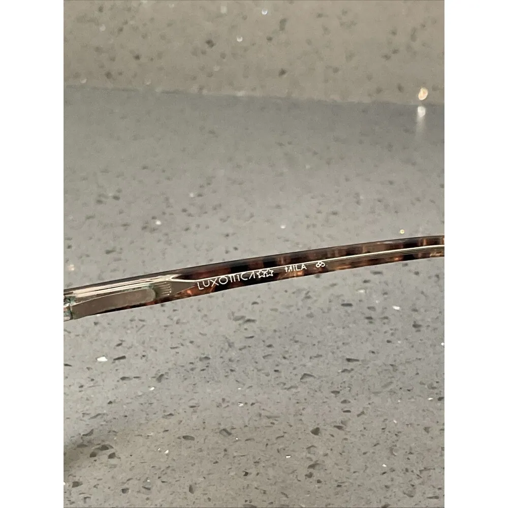 Luxottica Womens Eyeglasses Frames ONLY Mila 135 Regalblue Italy full rim Brown - Image 4