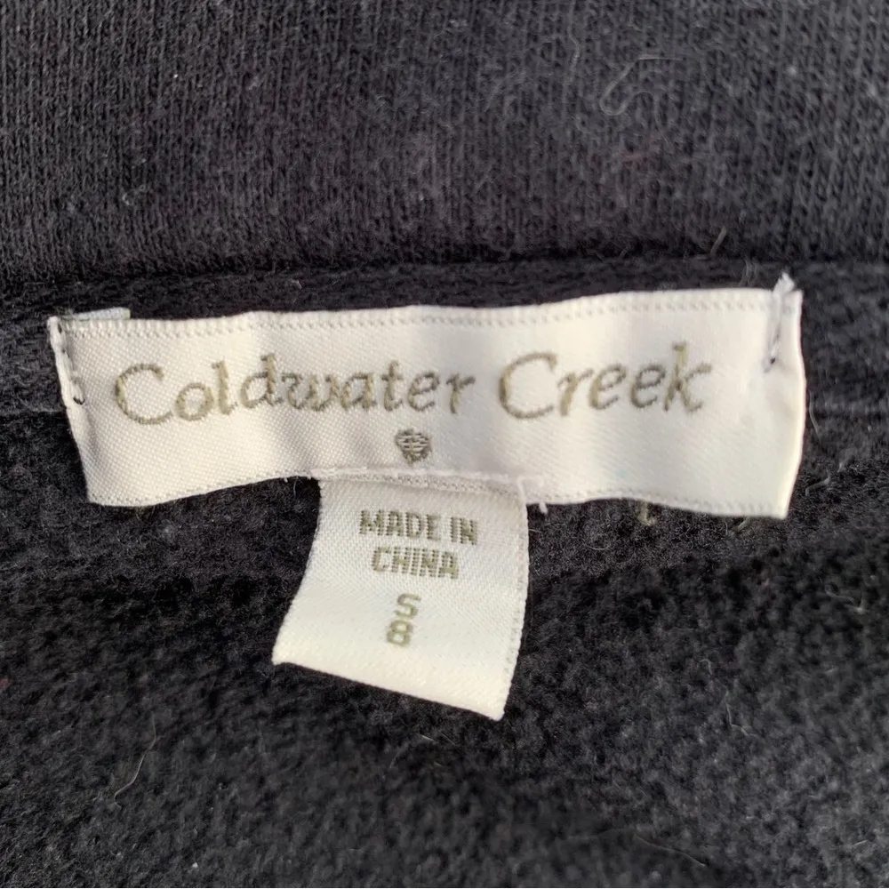 Coldwater Creek Black Cotton Blend Half Zip Pullover Cozy Sweater Women's Small - Image 3
