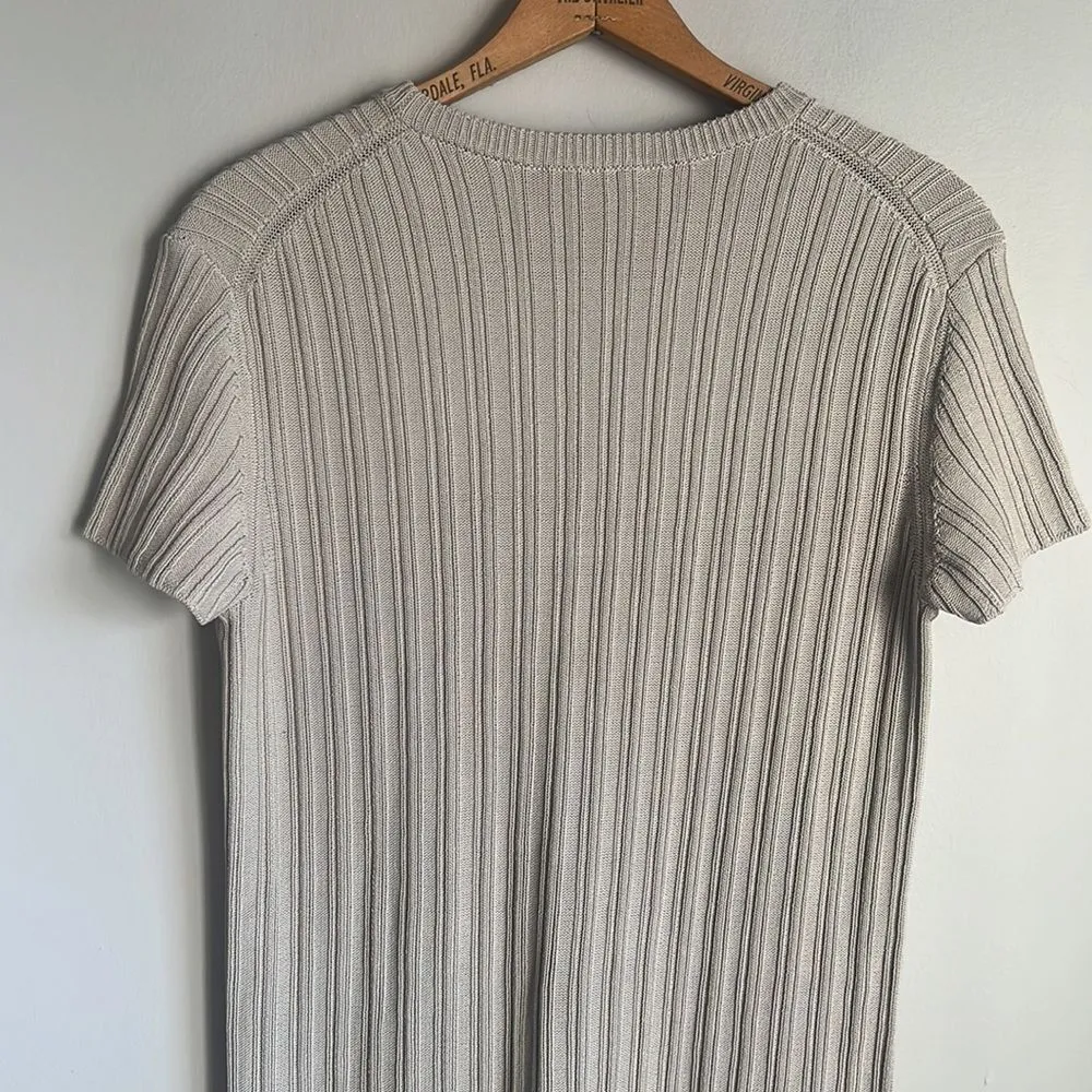 MM Lafleur M The Hayden Dress Geo Micro Knit Ribbed Cotton Dress Sea Salt - Image 8