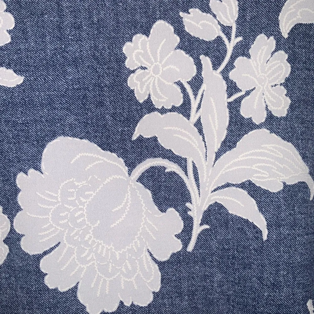 SJS Floral Blue and White Short Ruffle Sleeve Tie Front Shift Casual Dress XL - Image 8