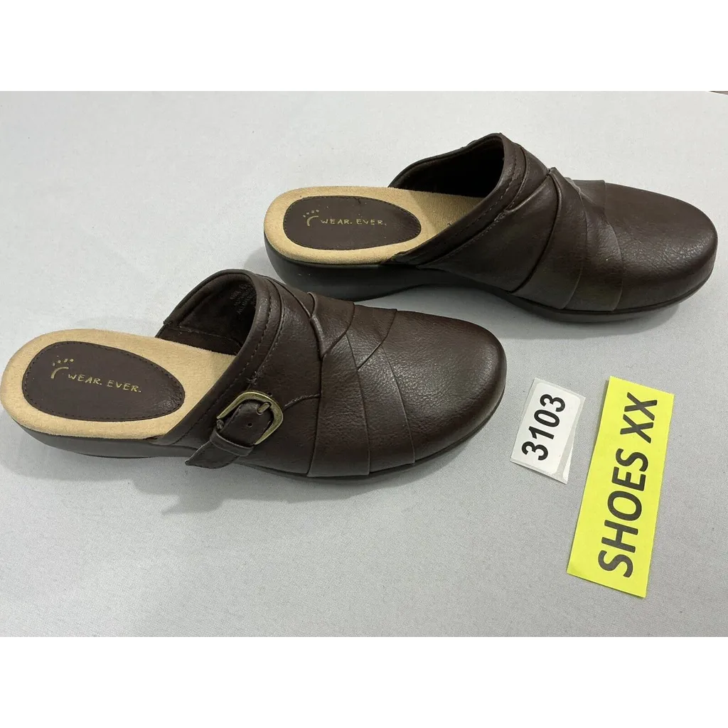Womans Wear Ever Naria Size 8.5 M Brown Slip On Wedge Mules NWOT - Image 2