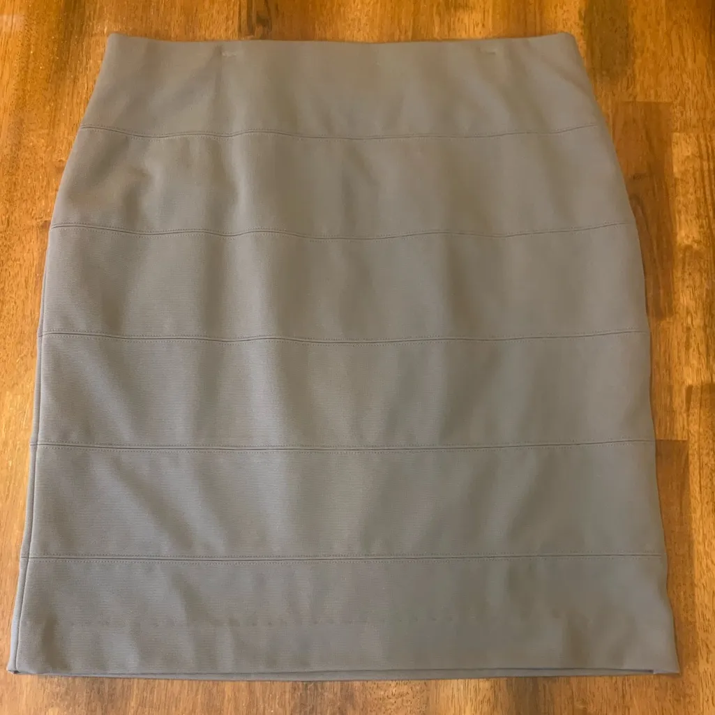 Alfani Skirt Large Taupe Tan Pencil Skirt Textured Stripes Lined Pull On - Image 5