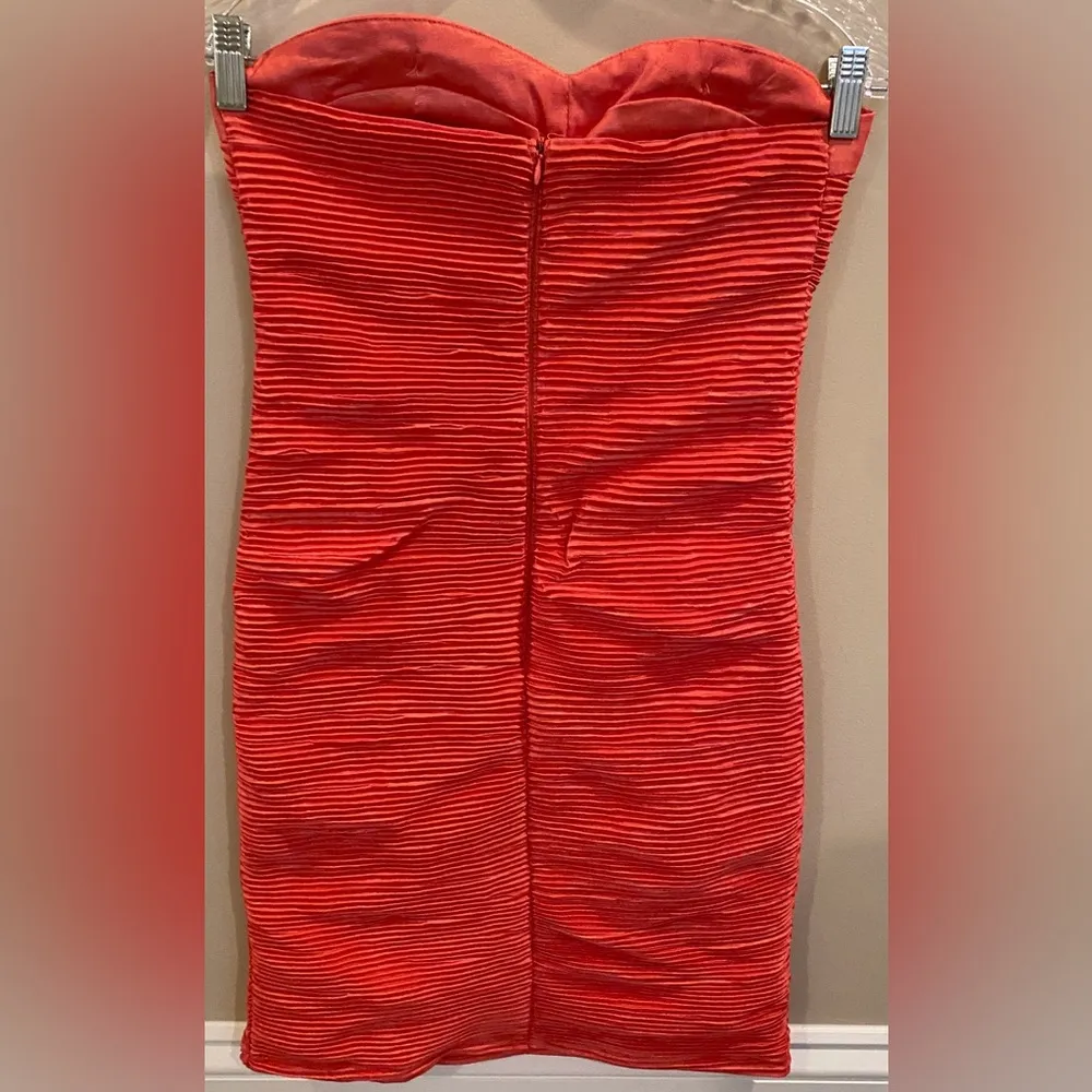 Daisy Coral Strapless Tube Top Mini Short Dress Women's Sz Medium Pink - Image 2