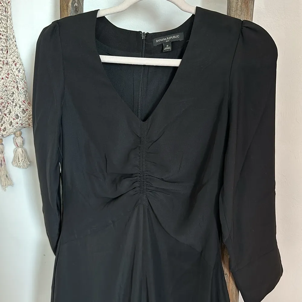 Banana Republic Black Midi Church Cocktail Party Office Dress / Size 0 - Image 4
