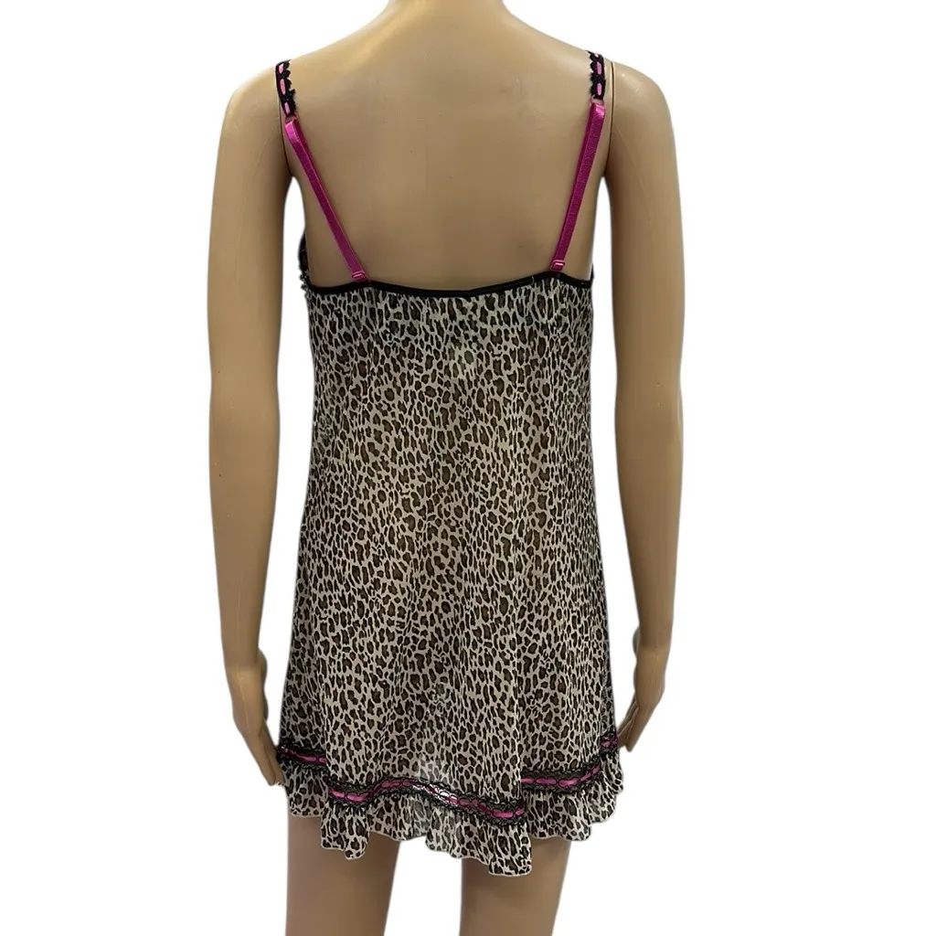 Vintage Y2K Rampage Semi Sheer Mesh Animal Print Cami Lingerie Top Womens 2X - Image 8