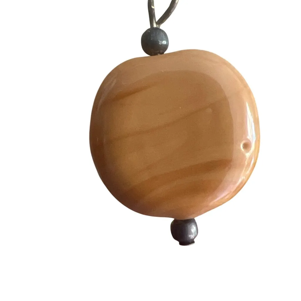 Vintage Miniature Glass Donut Earrings Chocolate Icing Sprinkles Dangle Estate Yellow - Image 3