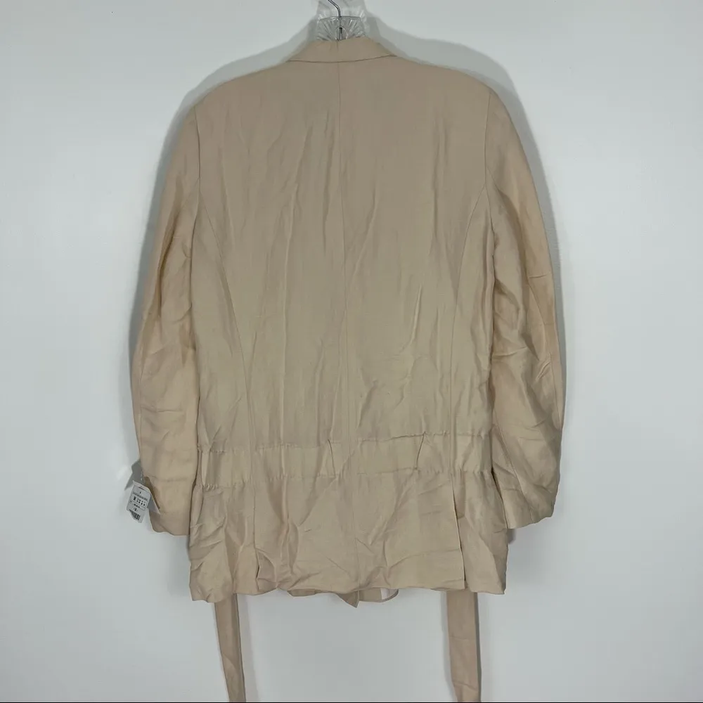 Zara Basic Linen Blend Blazer Tie Front NWT - Image 6