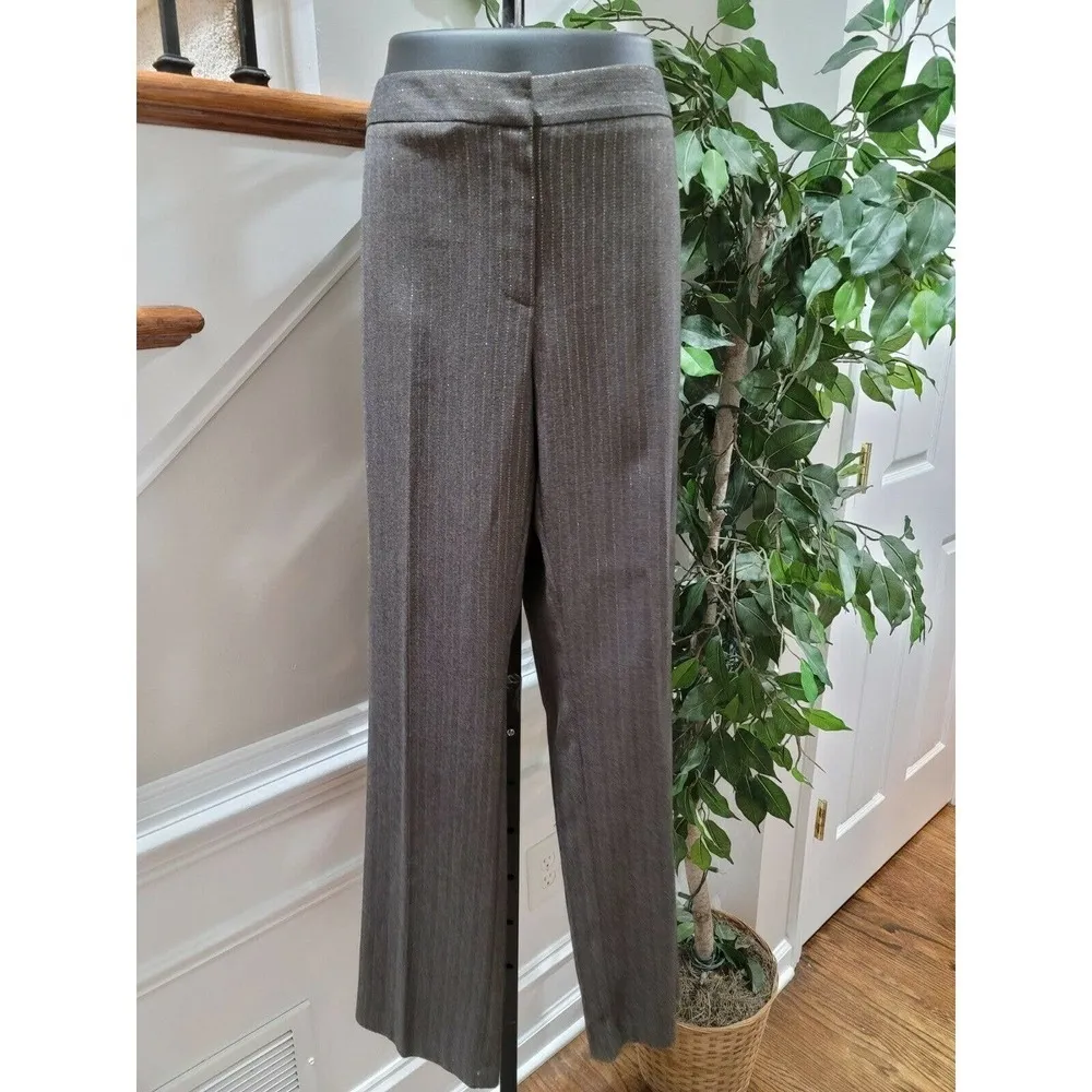 Cato Women's Gray Lined Polyester Mid Rise Straight Legs Sportswear Pant Size 8 - Image 4